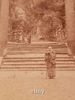 Antique Underwood Stereoview Card Shinto Temple Nara, Japan 1896 Japanese Asian