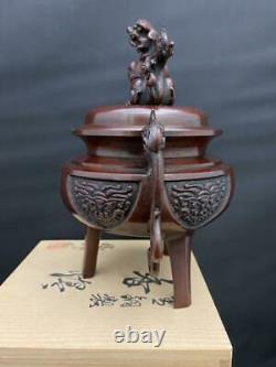 Antique Vintage Censer Incense burner Bronze Chinese Lion from Japan