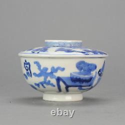 Antique and Rare Japanese Porcelain Lidded Bowl Japan Porcelain 18th C