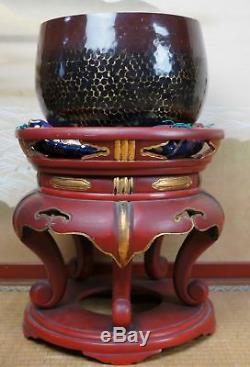 Antique big Oorin Buddhist temple Japanese bell 1900s hammered bronze Japan