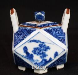 Antique ceramic Koro Japan incense burner sculpture 1800s Japanese Imari