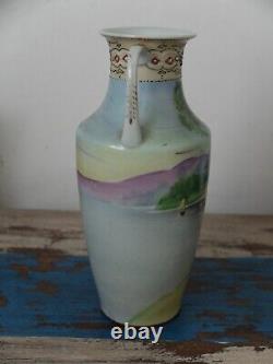Antique hand-painted Japanese vase by I. E. & C. Co circa 1920