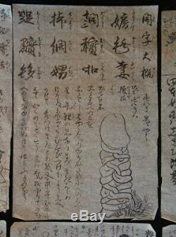Antique original Japan Shunga sketches 1800s erotic Shibary art