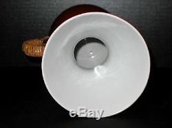 Art DECO Retro VINTAGE Carafe TEA POT Wicker Ratan Handle JAPAN Porcelain