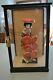 BEAUTIFUL ANTIQUE ORIENTAL JAPANESE GEISHA DOLL with GLASS CASE 13 TALL