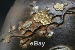 BV84 RYUSEN Japanese Meiji era Antique Mandarin duck Bronze vase withbox Japan
