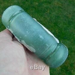 Beachcombed Frosted Japanese Glass Float Mini Jumbo Rolling Pin Coral Attached