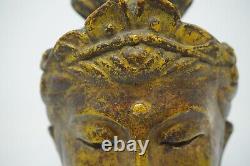 Beautiful Japanese Buddha Head 1866 grams Bronze Buddhist Art from Kyoto 1022C11