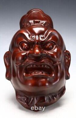Beautiful Vintage Japanese Metal Buddhism Mask -Nio- Tsushima Iron Mask Plaque