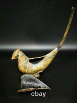Bird Shape Bronze KORO Statue 8.6 inch Japanese Antique Censer incense burner