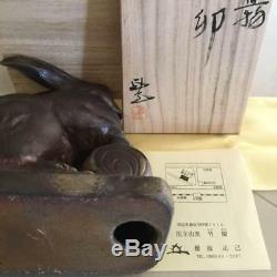 Bizen-yaki Rabbit ornament lovely beautiful Japan EMS F/S