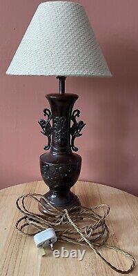 C19th Bronze Japanese Vase Converted To Lamp