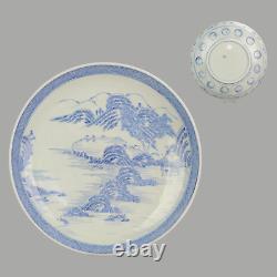 Ca 1900 Antique Japanese Porcelain Charger Landscape Scene Marked on the