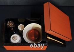 Chabako Japan geen tea box Chawan 1950's hand craft