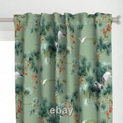 Cranes Green Birds Japan Japanese Antique 50 Wide Curtain Panel by Spoonflower