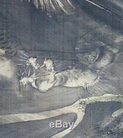 DRAGON JAPANESE PAINTING HANGING SCROLL Antique OLD VINTAGE Japan 475a