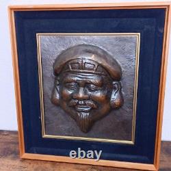 Ebisu Face Copper Art Seven Gods of Good Fortune Lucky Charm 38x41cm