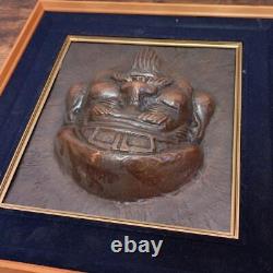 Ebisu Face Copper Art Seven Gods of Good Fortune Lucky Charm 38x41cm