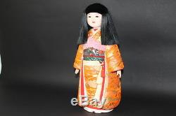 Exc Vintage Japanese 1900s ANTIQUE Doll 44cm 17.3 KIMONO figure from JAPAN a229