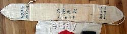 Exquisite Tiger Belt + Antique Japanese Flag pre-WW2 Rising Sun banner army