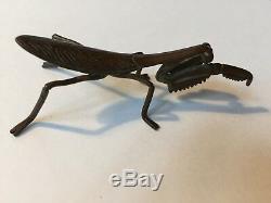 FINE Antique, Japanese/Japan Copper Okimono Netsuke Praying Mantis Lifesize