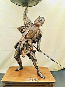 Fantastic Japanese Meiji Mixed Metal Bronze Okimono Samurai