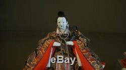 Fine Japanese Meiji Period Emperor & Empress Dolls on Stand