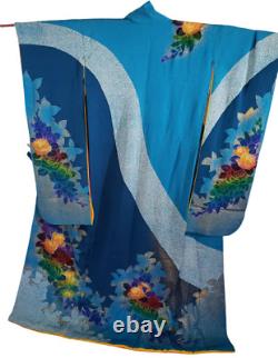 Furisode Kimono antique Japan beautiful rare pattern 5 202208Y
