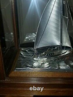 GREAT CASED JAPANESE SEKI TAKEHIKO Sterling silver 960 sailing ship yacht boat