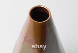 Geometric Japanese Bronze / Copper alloy Ikebana Vase by Tachikawa Zenji