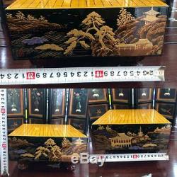 Goban Go Game Board Gold Lacquer by Yanagiyama Small Size Go Stone Japan Rare