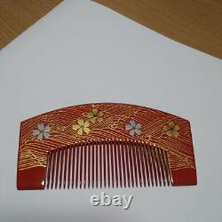 Gold Lacquered Kushi Comb, Kyoto Kazura-sei, H1.7 x W4.3 inches