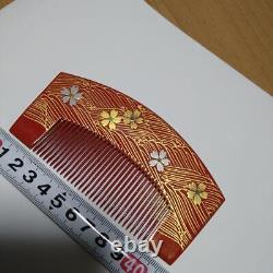 Gold Lacquered Kushi Comb, Kyoto Kazura-sei, H1.7 x W4.3 inches