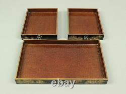 Handy Portable Tobacco Box Gold Maki-e Lacquerware Gold Pine Tree design V645
