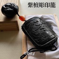 Inro with Netsuke Lascquere Pill Case Carving Edo Era Antique H8.0cm