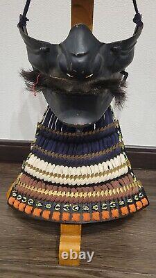 Iron Menpo, Mempo, Japanese mask Antique Rare Old Samurai yoroi Armor