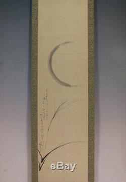 JAPANESE PAINTING HANGING SCROLL From JAPAN Moon PICTURE VINTAGE ORIGINAL 030p