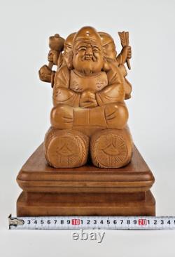 Japan Antique Wooden Sculpture Shinto Ebisu  Ornament Object Asia Art