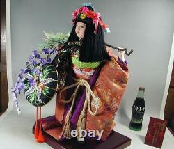 Japan Doll Kimono Gorgeous Object Interior Antique Figurines Ornament 21inch