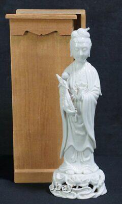 Japan Kannonsama white ceramic sculpture 1900s hand craft