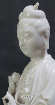 Japan Kannonsama white ceramic sculpture 1900s hand craft