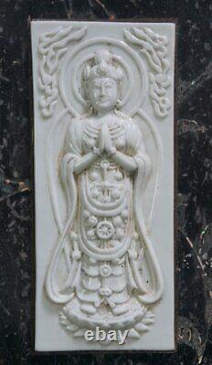 Japan Kannonsama white ceramic temple sculpture 1800s hand craft
