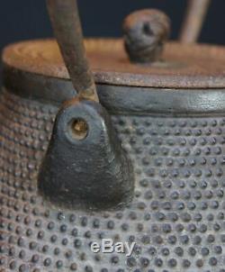 Japan Nambu Tetsubin Fuji iron kettle sand cast 1900s Japanese metal craft