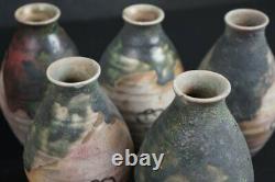 Japan Sake Tokkuri Oribe ceramic jar 1880 Kiln art craft