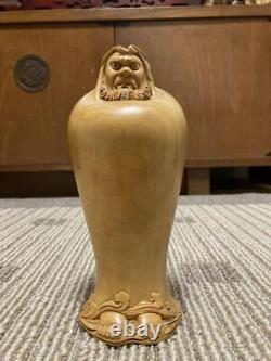 Japan Vintage Item Wood Carving Bodhidharma