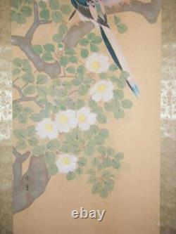 Japan Vintage Kakejiku Hanging Scroll Birds And Flowers F118