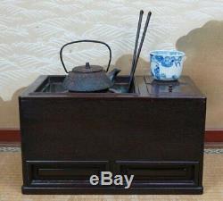 Japan antique Nagahibachi tea cabinet 1900s brazer Fire holder
