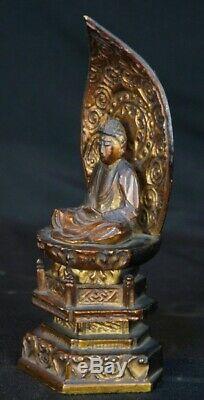 Japan wood Buddha sculpture shrine alter 1900s Japanese temple craft