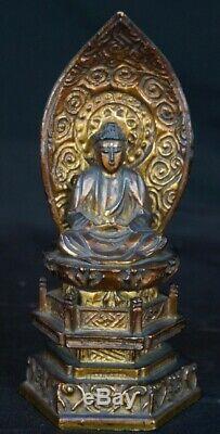 Japan wood Buddha sculpture shrine alter 1900s Japanese temple craft