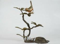 Japanese Antique Bronze Bird Copper Statue Sculpture Figurine Japan